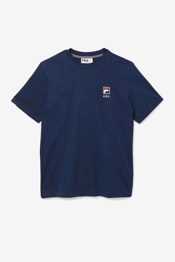 Fila T-Shirt Mens Navy Kildare - Ireland 68257-VHOU